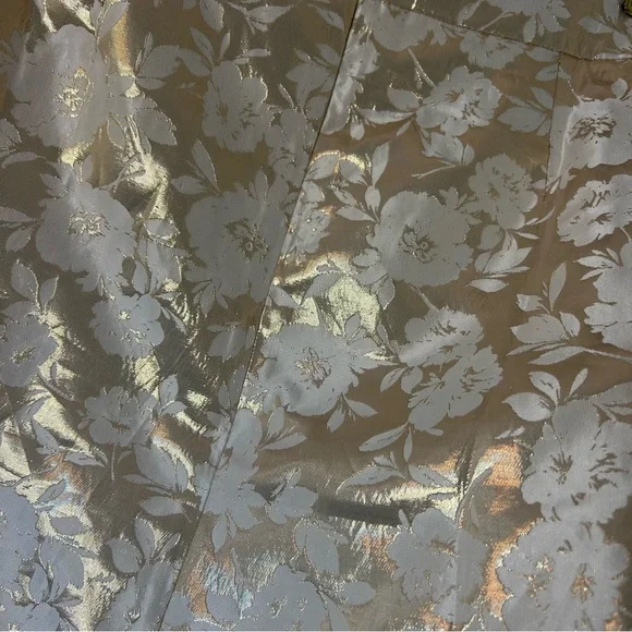 J. Crew beautiful floral metallic gold & cream skirt, women’s sz 12, GUC - Picture 3 of 11